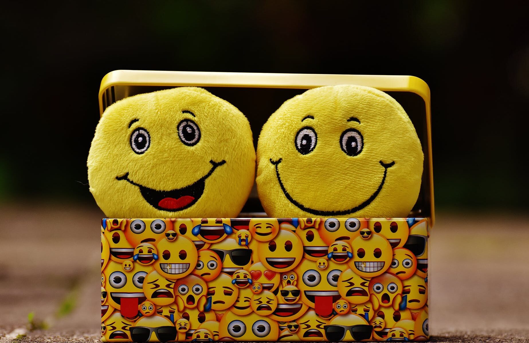 two yellow emoji on yellow case