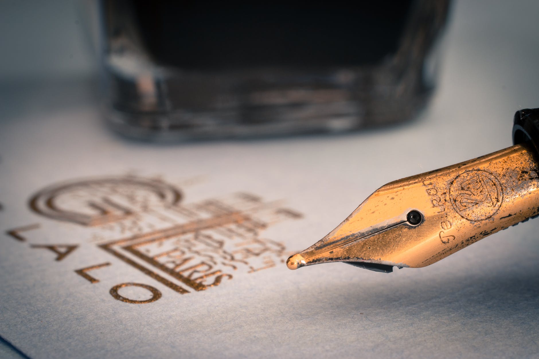 brown ink pen