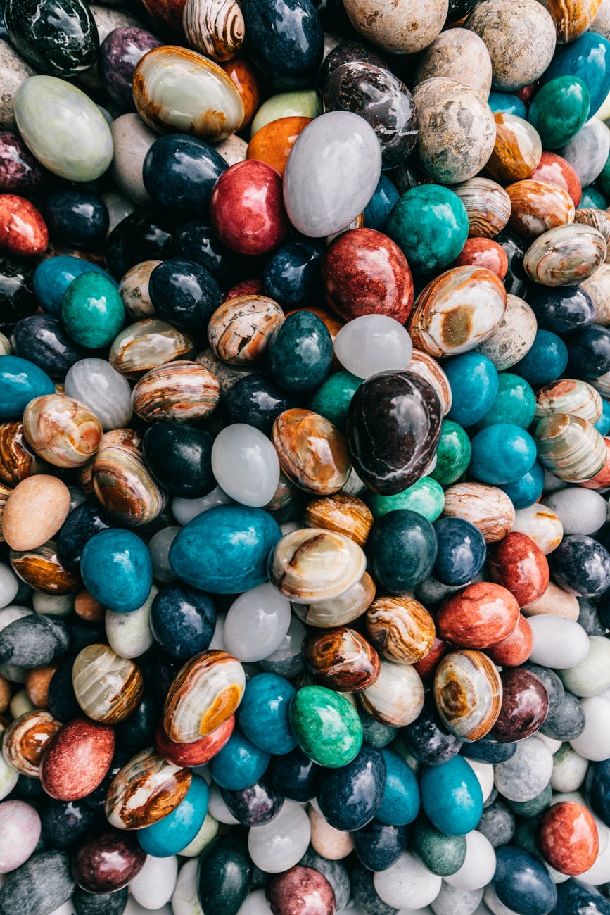 bunch of polished multicolored stones