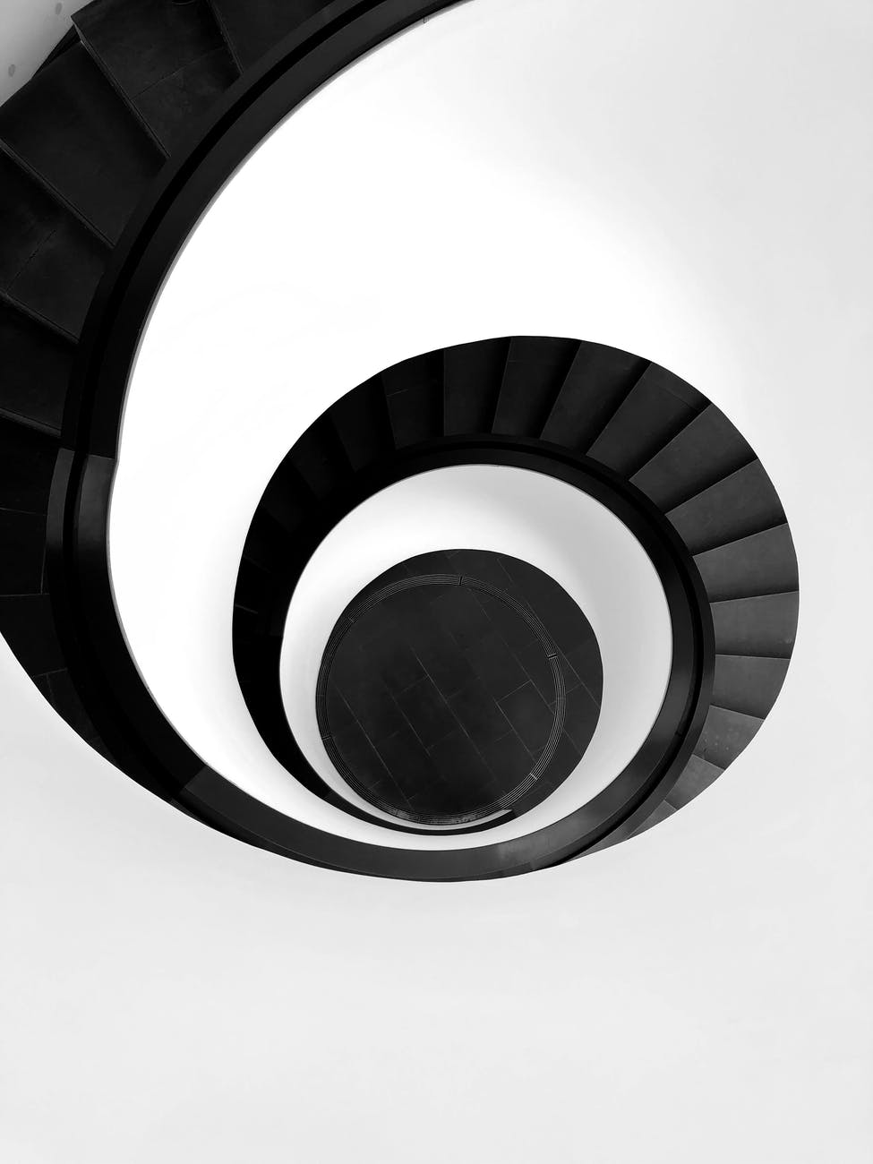 black spiral stair