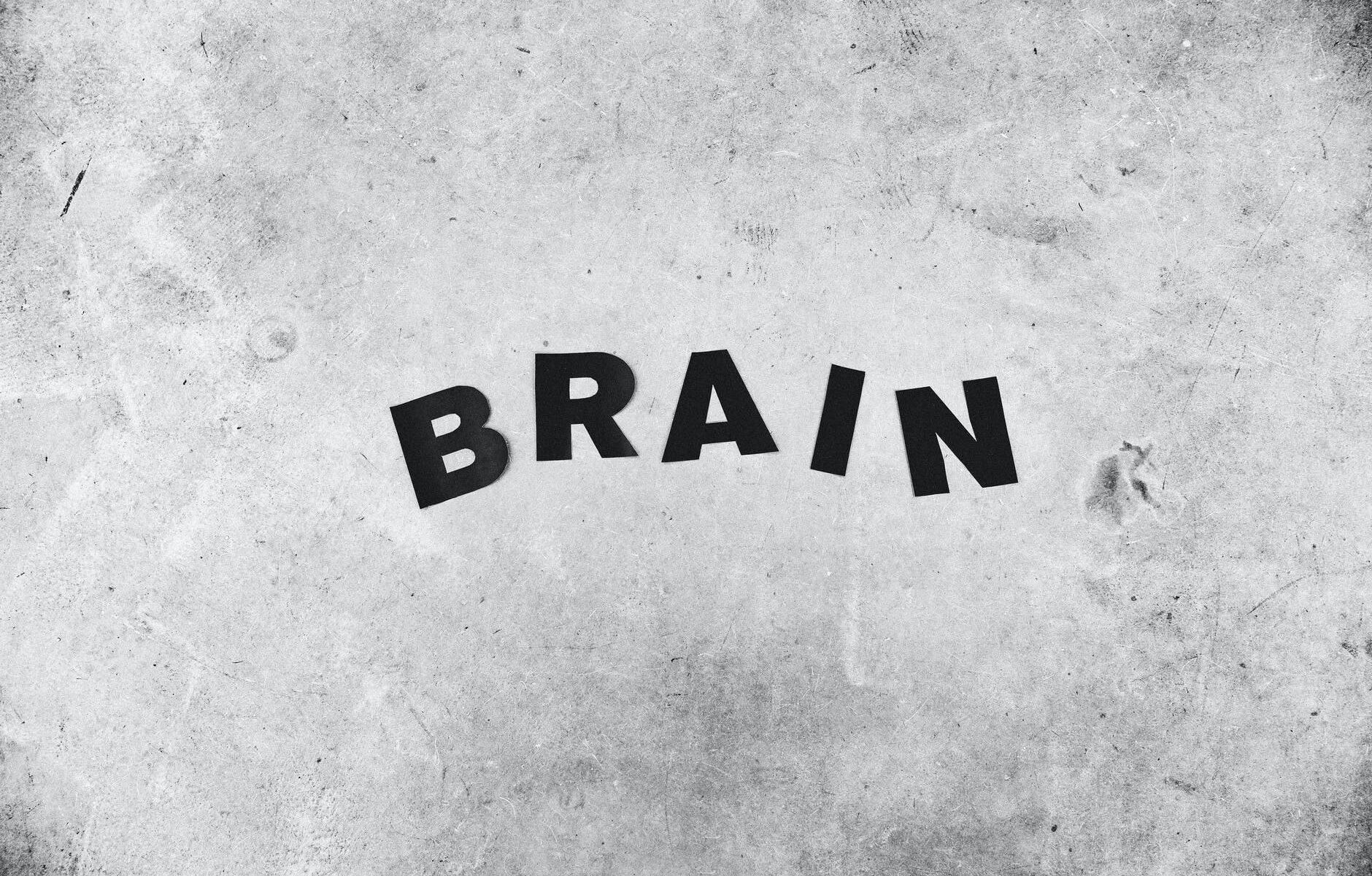 background of brain inscription on rugged wall